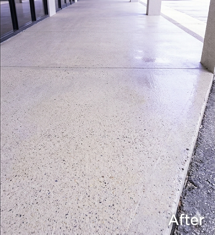 After pressure washing